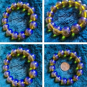 Blue Dominican Amber Beaded Bracelet